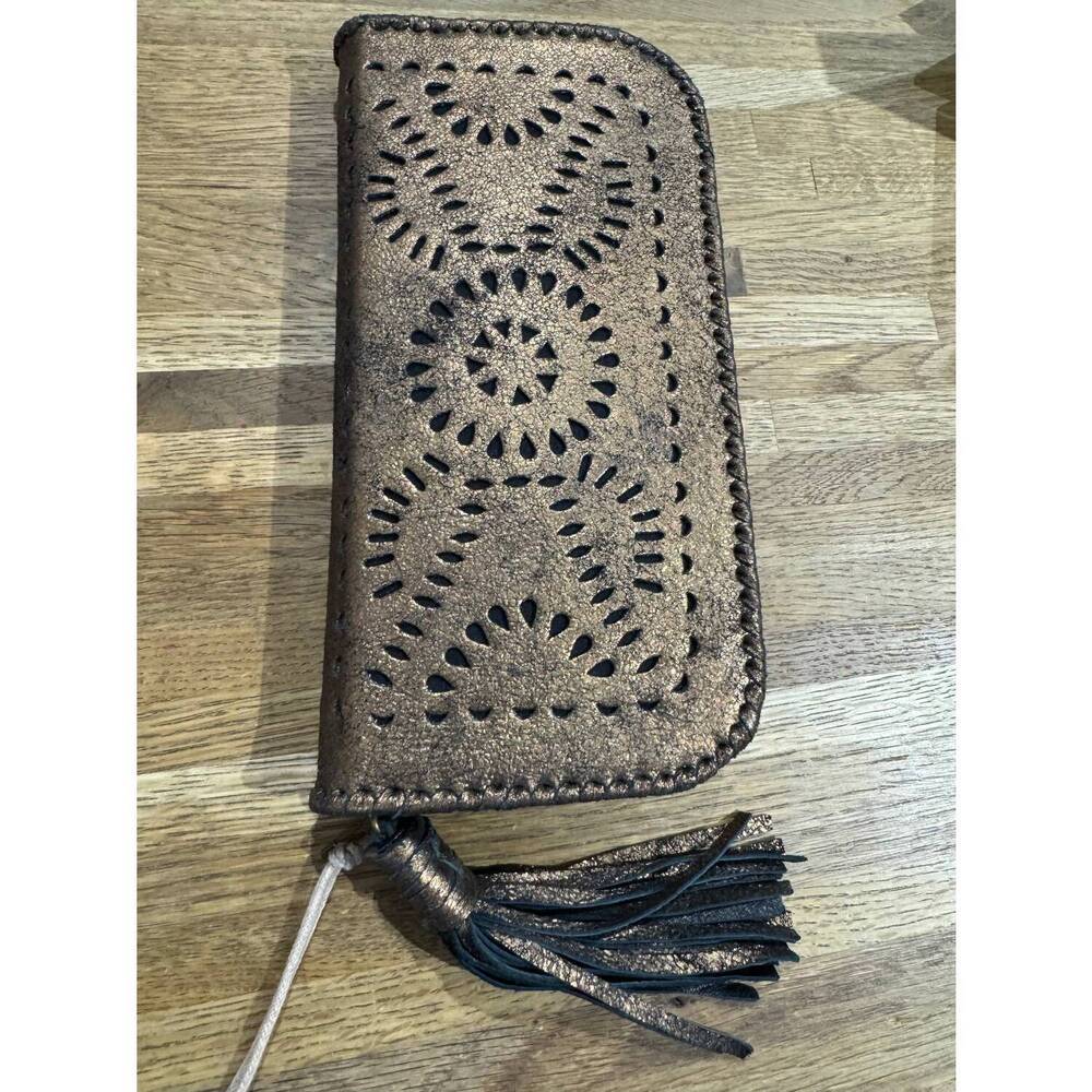 NEW CLEOBELLA women's mexicana zip wallet in antique brass